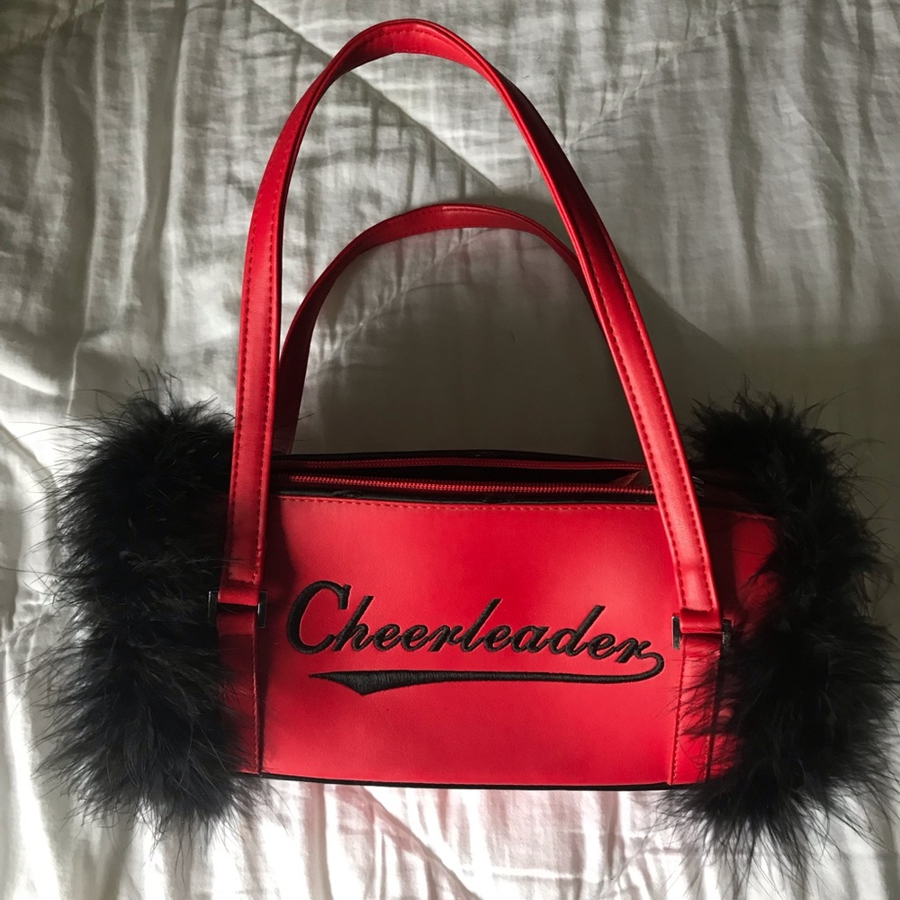 Cheerleader bag w/feather trim. Gt for cheer Mom